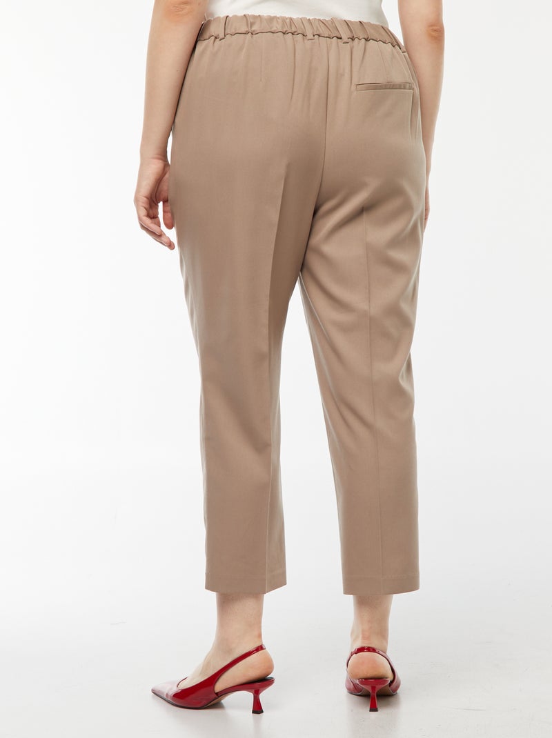 Pantalón pitillo con cierre con corchete y cremallera Beige - Kiabi