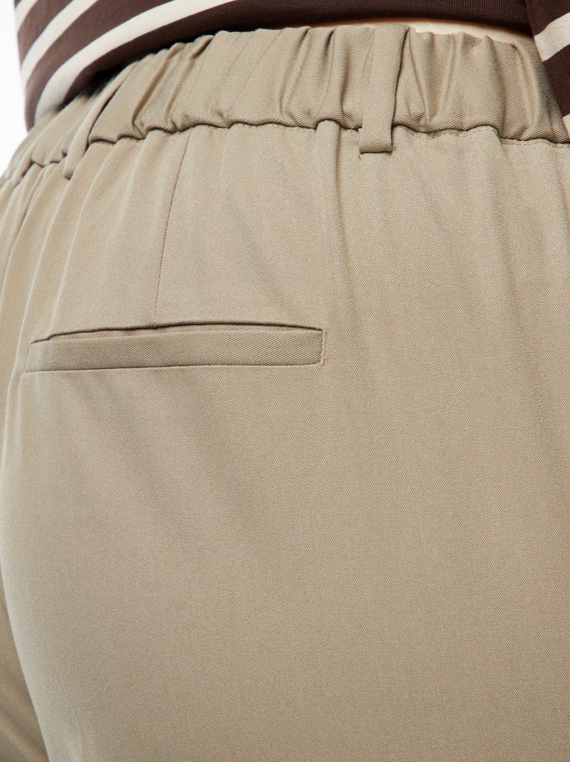 Pantalón pitillo con cierre con corchete y cremallera Verde - Kiabi