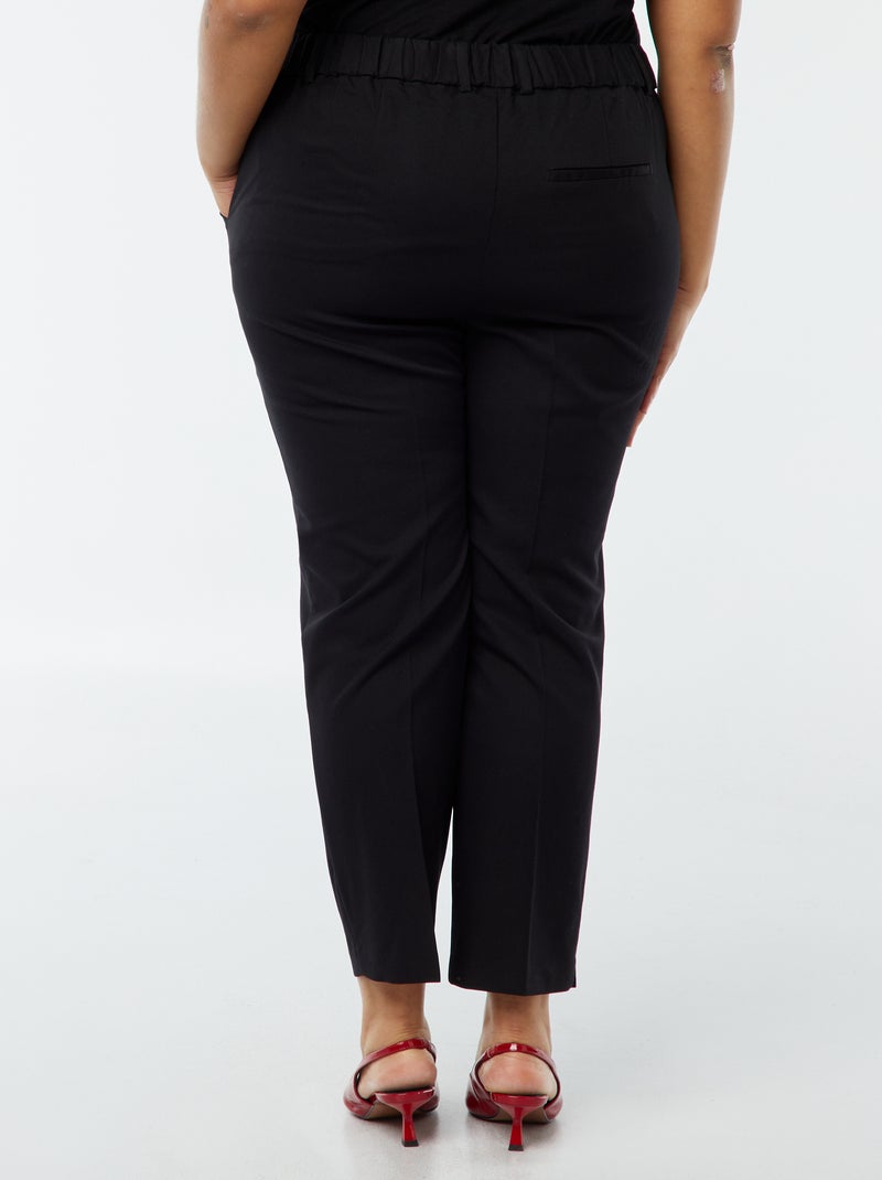 Pantalón pitillo con cierre de gancho y cremallera negro - Kiabi