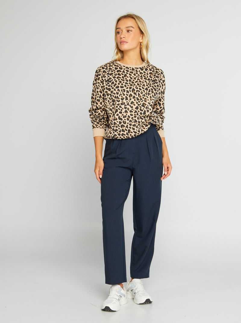 Pantalón pitillo con pinzas AZUL - Kiabi