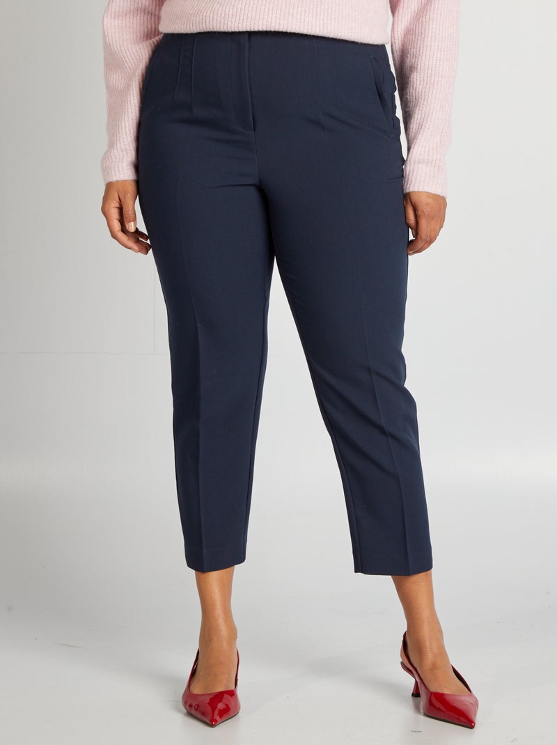 Pantalón pitillo de tiro alto AZUL - Kiabi