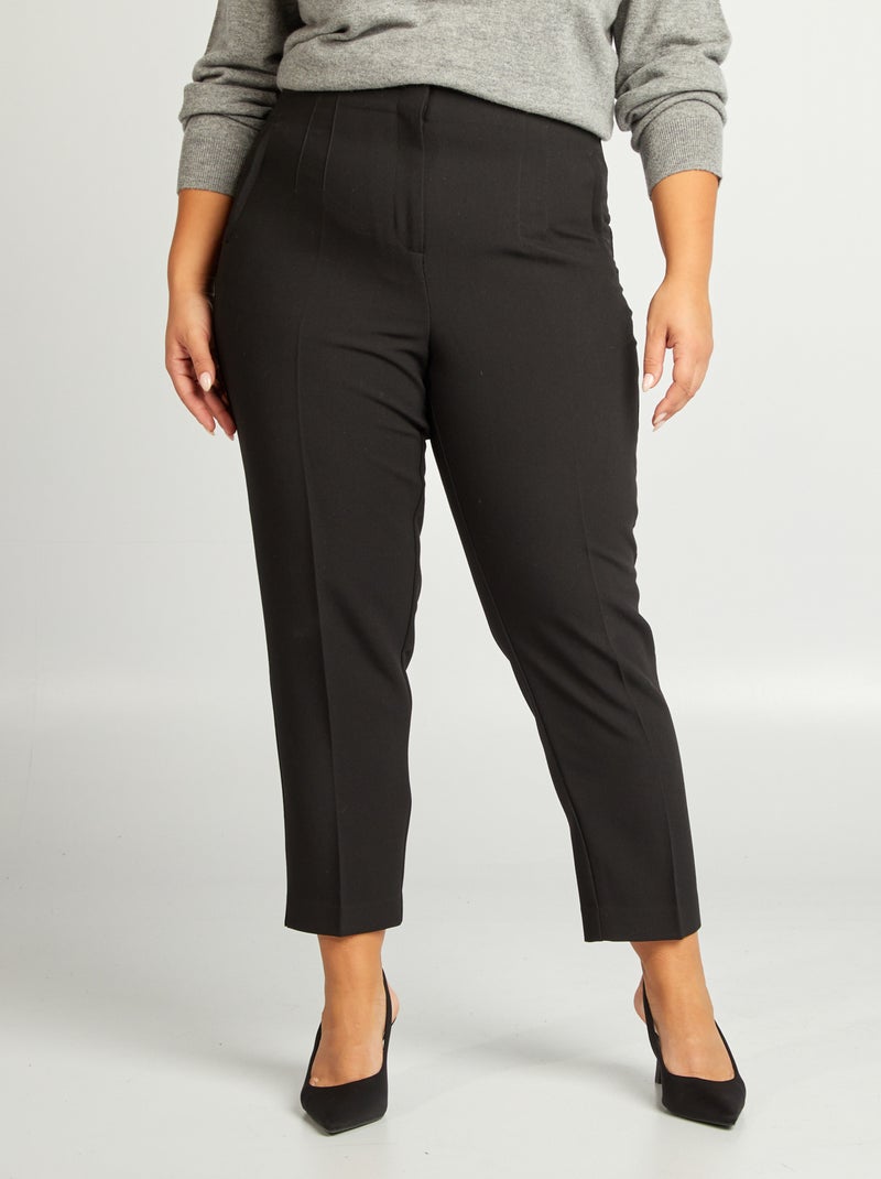 Pantalón pitillo de tiro alto NEGRO - Kiabi