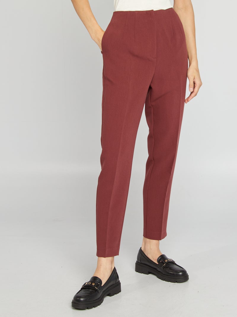 Pantalón pitillo de tiro alto ROJO - Kiabi