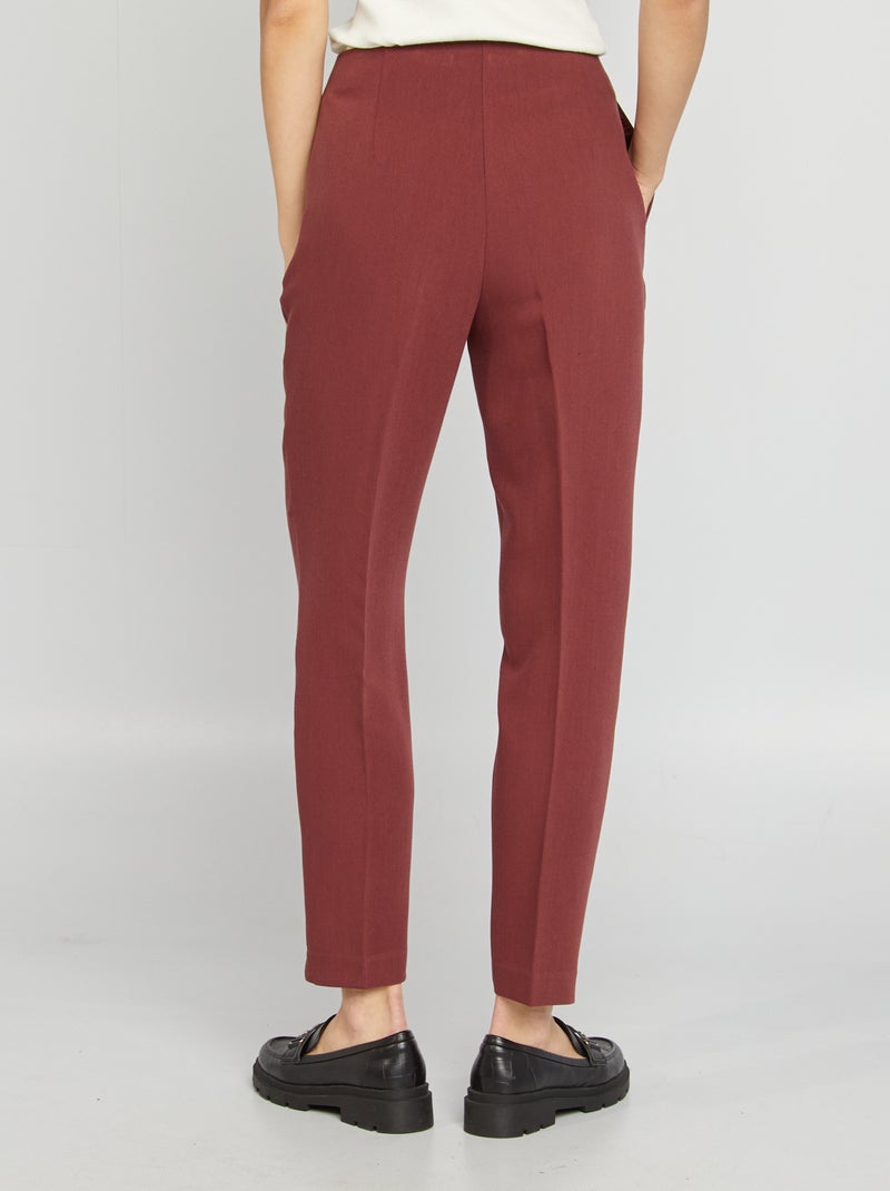 Pantalón pitillo de tiro alto ROJO - Kiabi