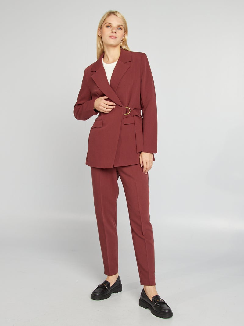 Pantalón pitillo de tiro alto ROJO - Kiabi