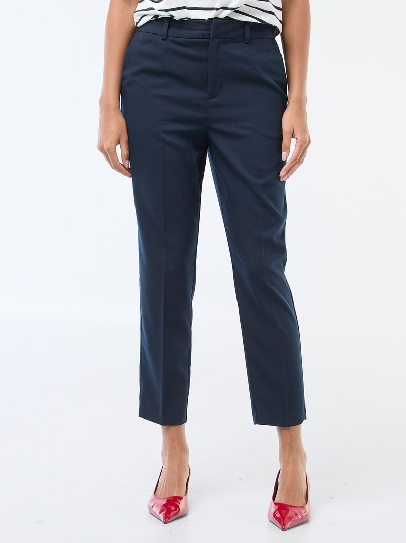 Pantalón pitillo liso con 2 bolsillos Azul - Kiabi
