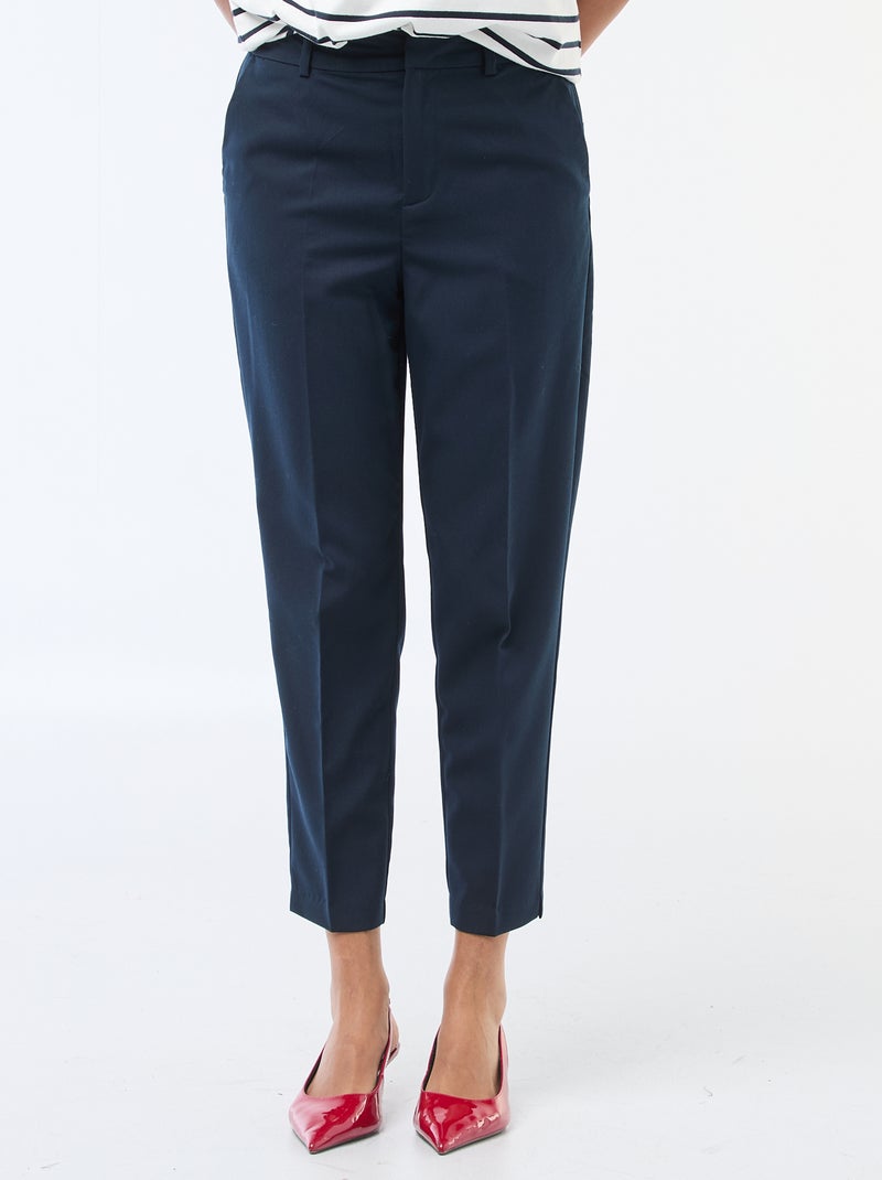 Pantalón pitillo liso con 2 bolsillos Azul - Kiabi