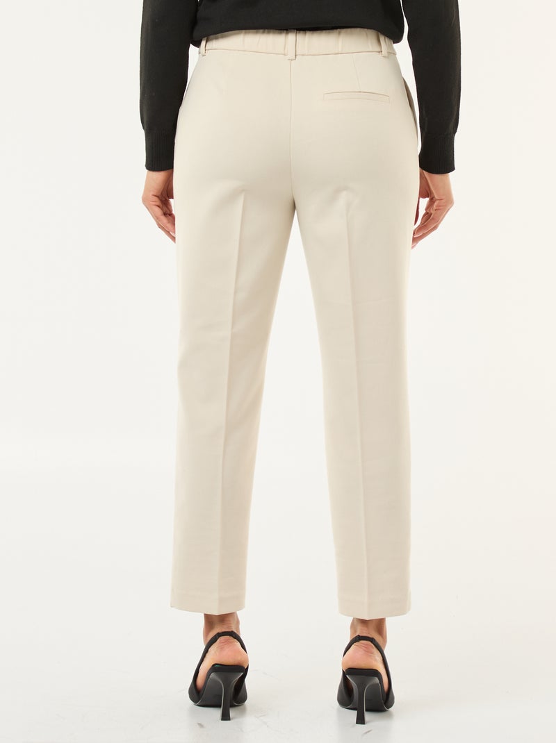 Pantalón pitillo liso con 2 bolsillos Beige - Kiabi