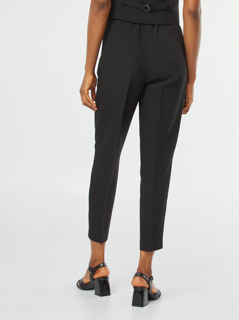 Pantalón pitillo liso con 2 bolsillos negro - Kiabi
