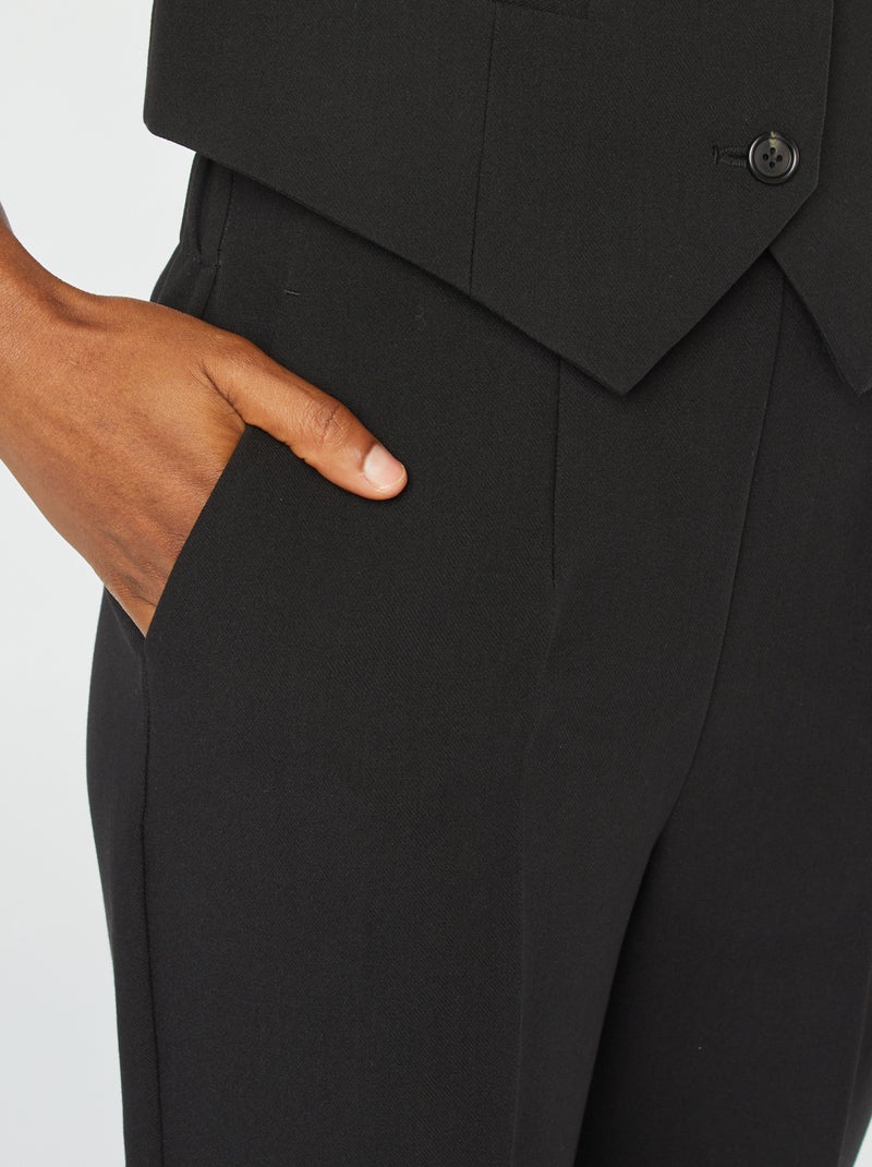 Pantalón pitillo liso con 2 bolsillos negro - Kiabi