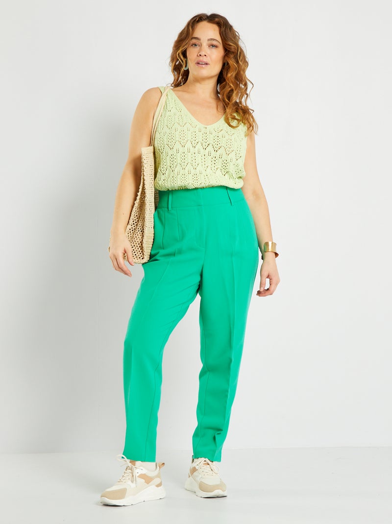Pantalón pitillo liso Verde - Kiabi