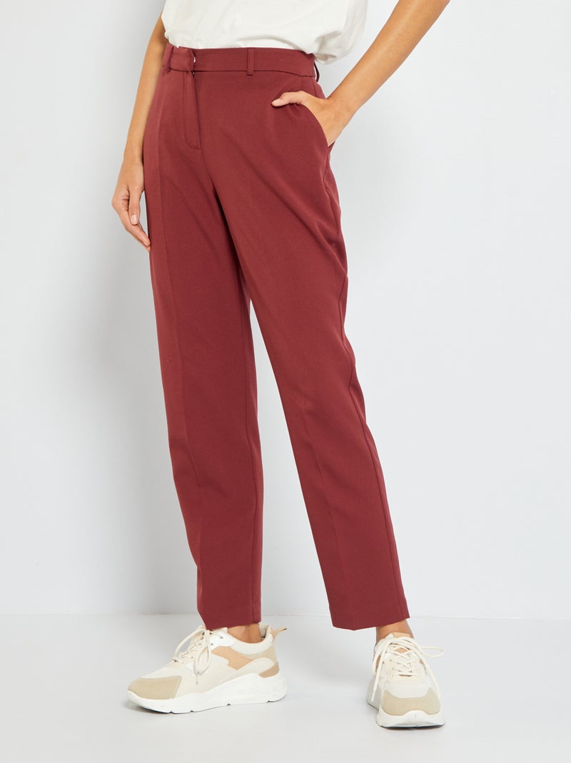 Pantalón pitillo recto castaño - Kiabi