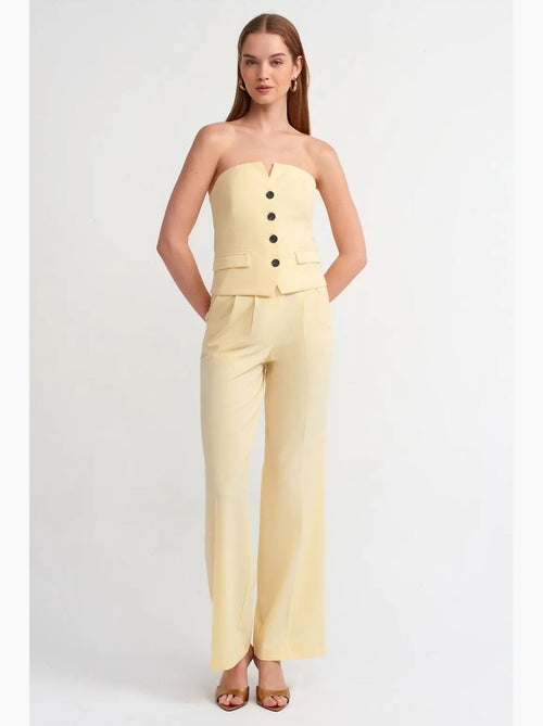 Pantalón plisado de pierna ancha y cintura alta dilvin - Kiabi Pantalón plisado de pierna ancha y cintura alta dilvin - Kiabi