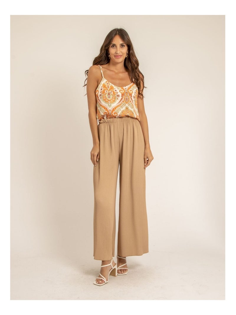 Pantalón plisado ELOU Beige - Kiabi