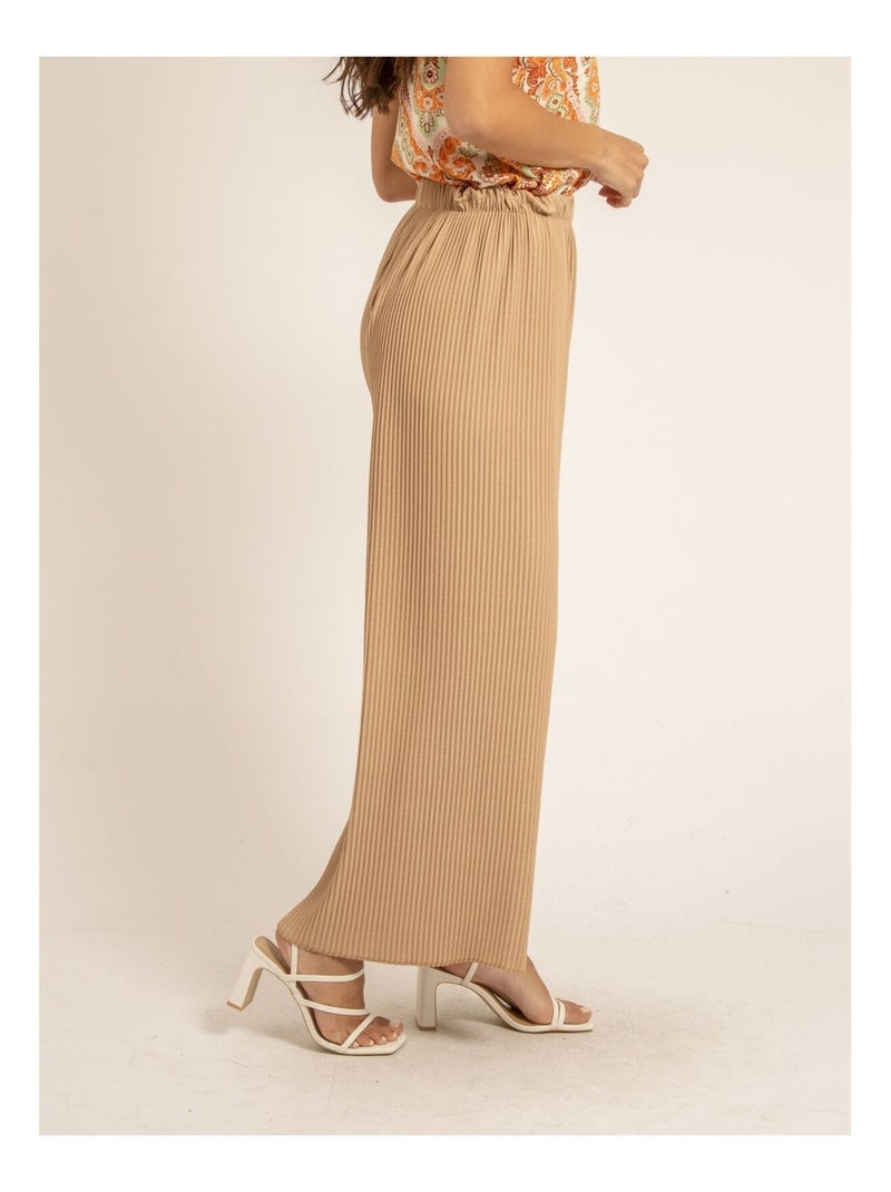 Pantalón plisado ELOU Beige - Kiabi