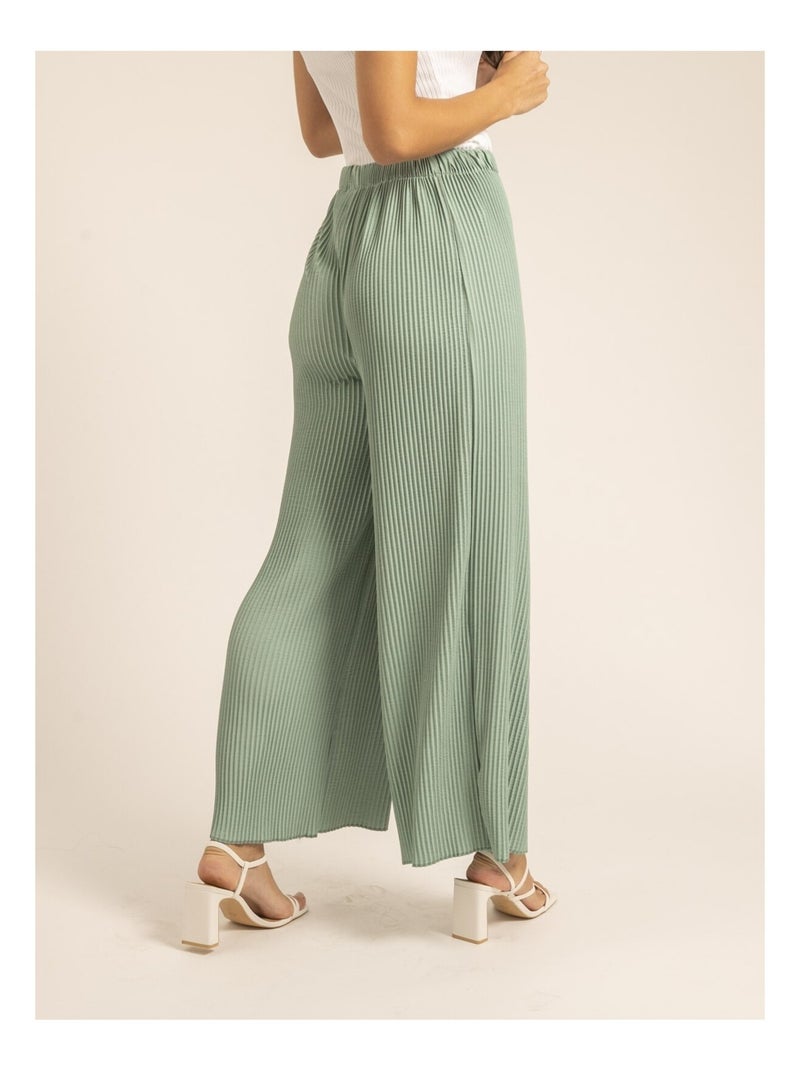 Pantalón plisado ELOU Verde pistacho - Kiabi
