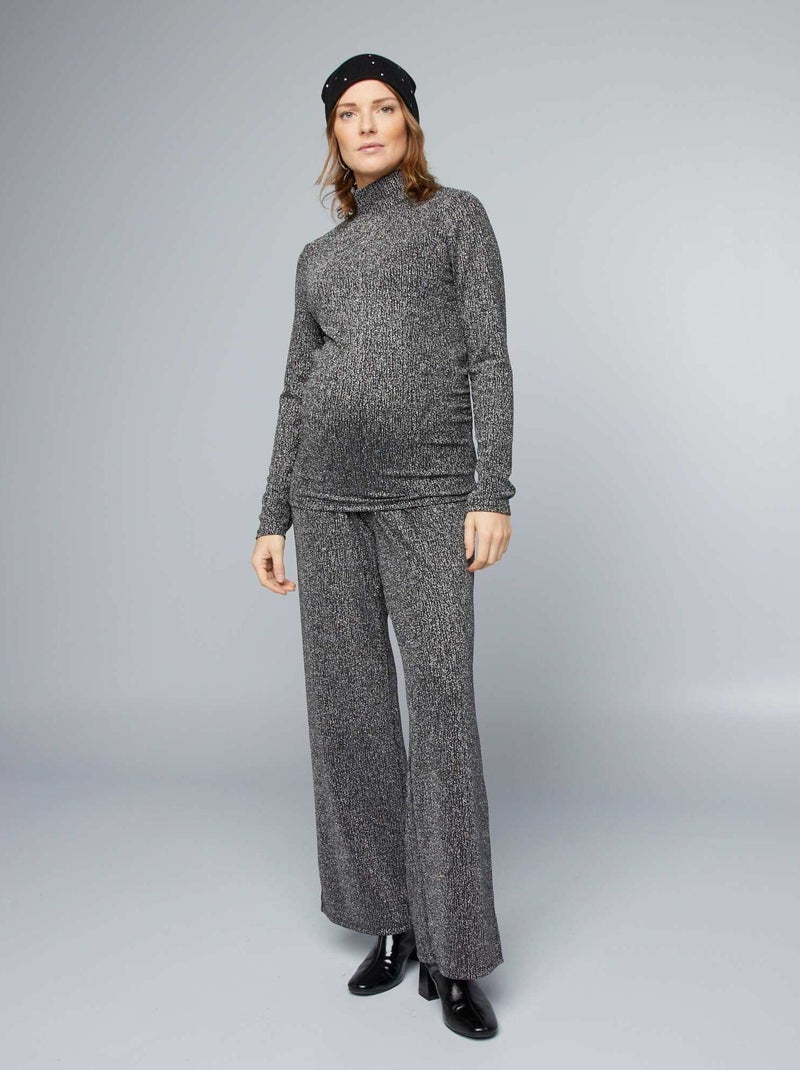 Pantalón premamá ancho irisado GRIS - Kiabi