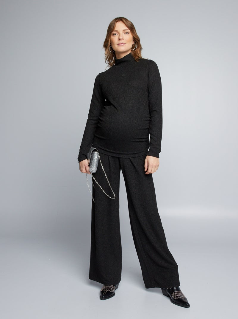 Pantalón premamá ancho irisado NEGRO - Kiabi