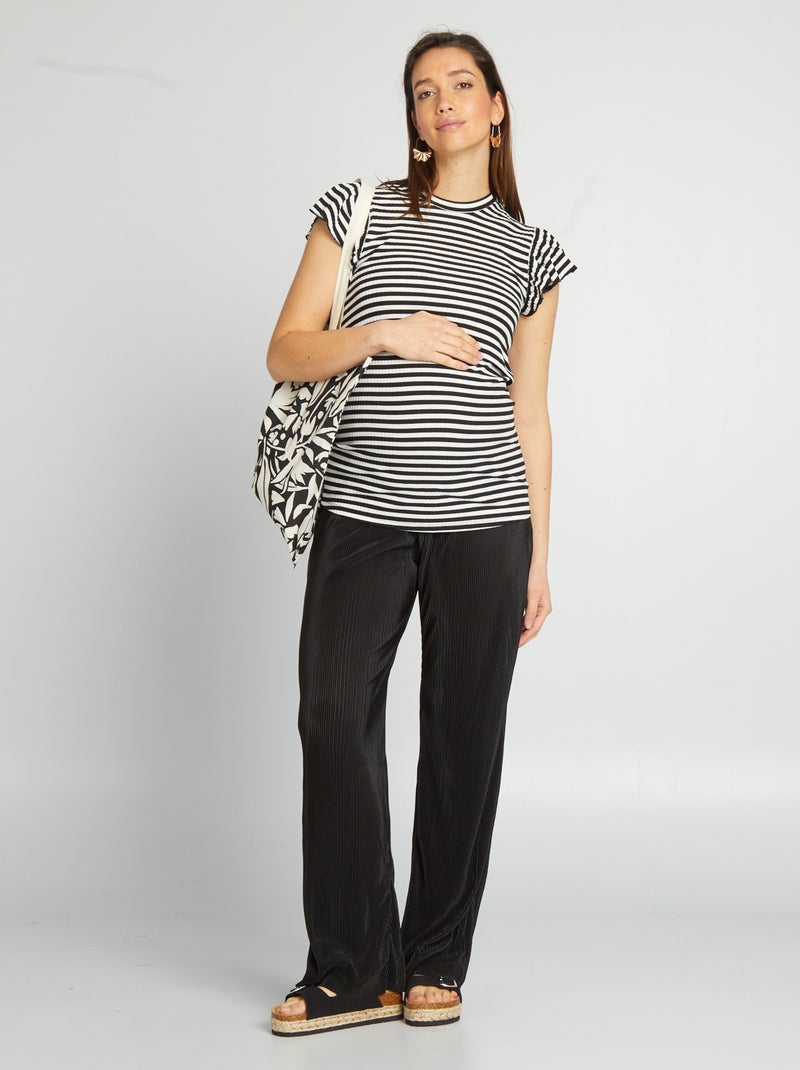 Pantalón premamá con cintura elástica negro - Kiabi
