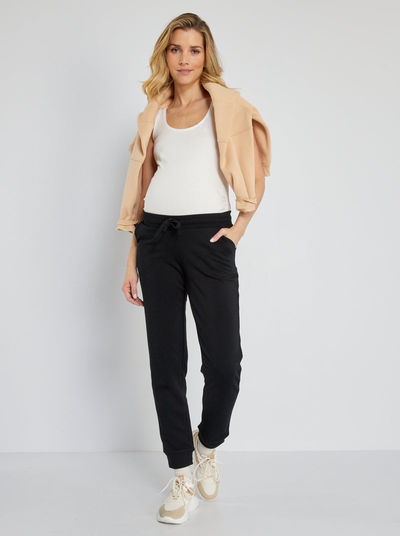 Pantalón premamá de felpa Negro - Kiabi