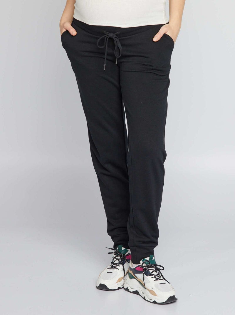 Pantalón premamá de felpa NEGRO - Kiabi