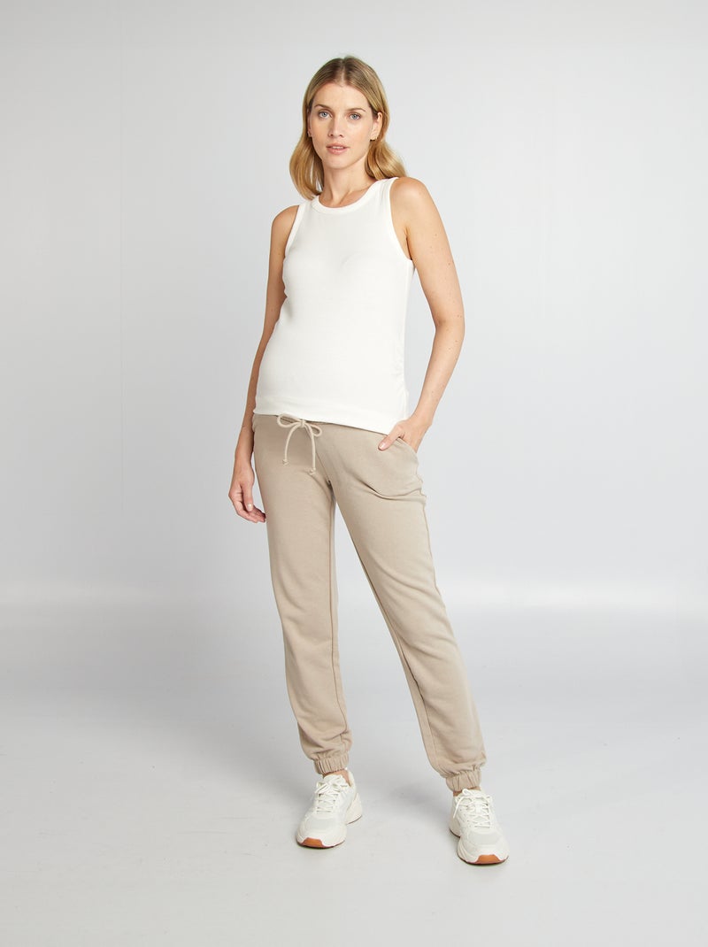 Pantalón premamá de jogging beige - Kiabi
