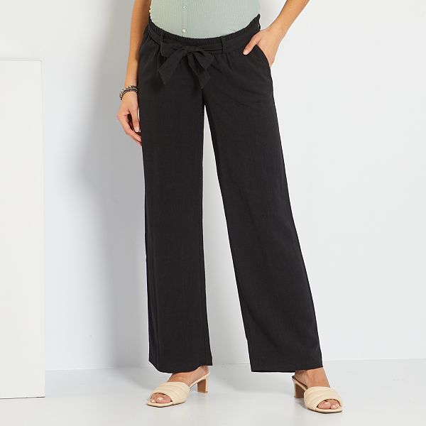 Pantalón premamá de lino Premamá - negro - Kiabi - 20,00€