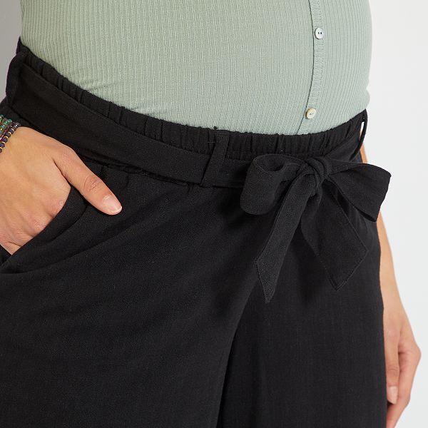 Pantalón premamá de lino Premamá - negro - Kiabi - 20,00€