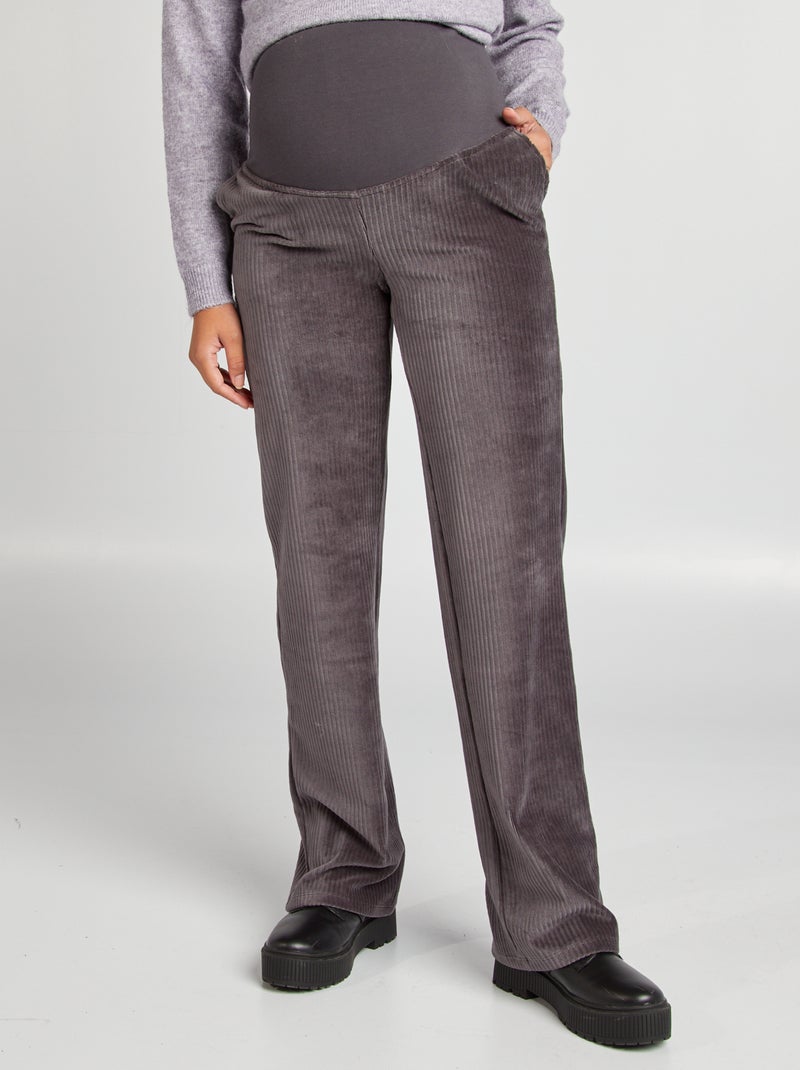 Pantalón premamá de pana NEGRO - Kiabi