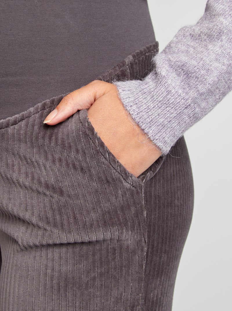 Pantalón premamá de pana NEGRO - Kiabi