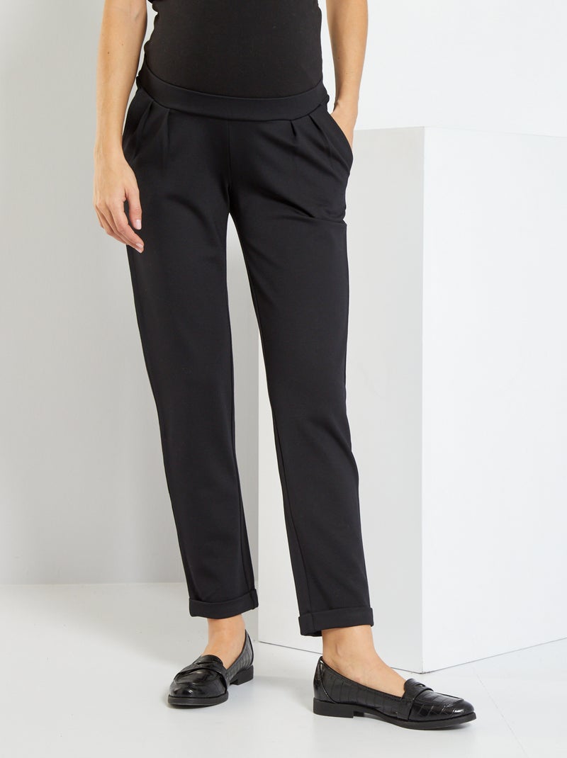 Pantalón premamá de punto milano Negro - Kiabi