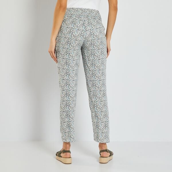 Pantalón premamá vaporoso con frunces en la cintura - BLANCO - Kiabi -  19,00€