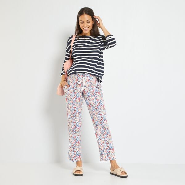 Pantalón premamá vaporoso con frunces en la cintura - BLANCO - Kiabi -  19,00€
