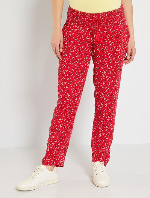 Pantalón premamá vaporoso - ROJO - Kiabi - 20.00€