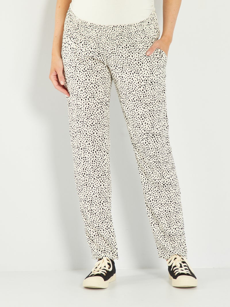 Pantalón premamá vaporoso y ligero BLANCO - Kiabi
