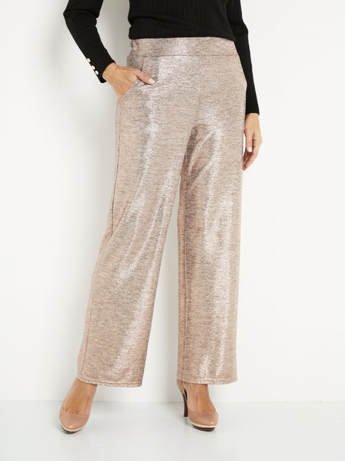 Pantalón punto brillo cintura ancha elástica - Afibel - Kiabi