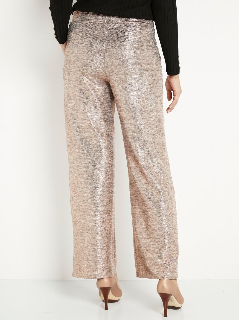 Pantalón punto brillo cintura ancha elástica - Afibel Cobre - Kiabi