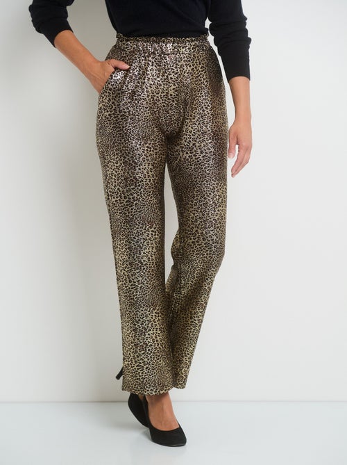 Pantalón punto estampado metalizado - AFIBEL - Kiabi