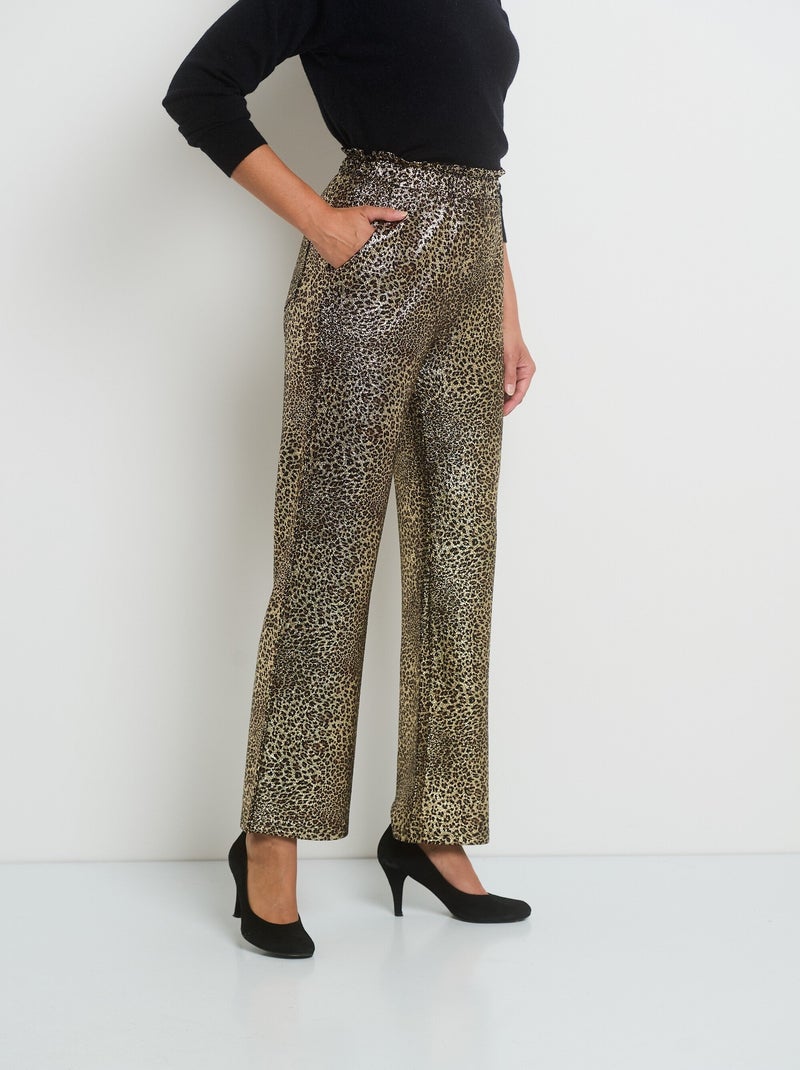 Pantalón punto estampado metalizado - AFIBEL Multicolor - Kiabi