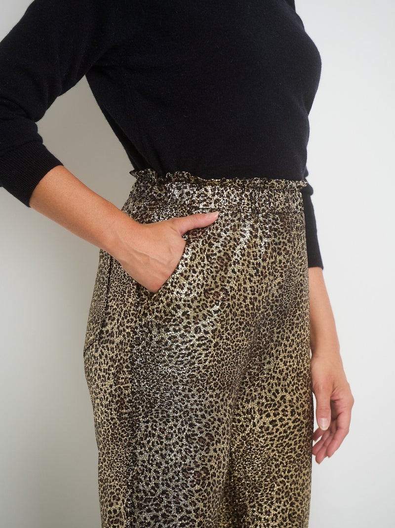 Pantalón punto estampado metalizado - AFIBEL Multicolor - Kiabi