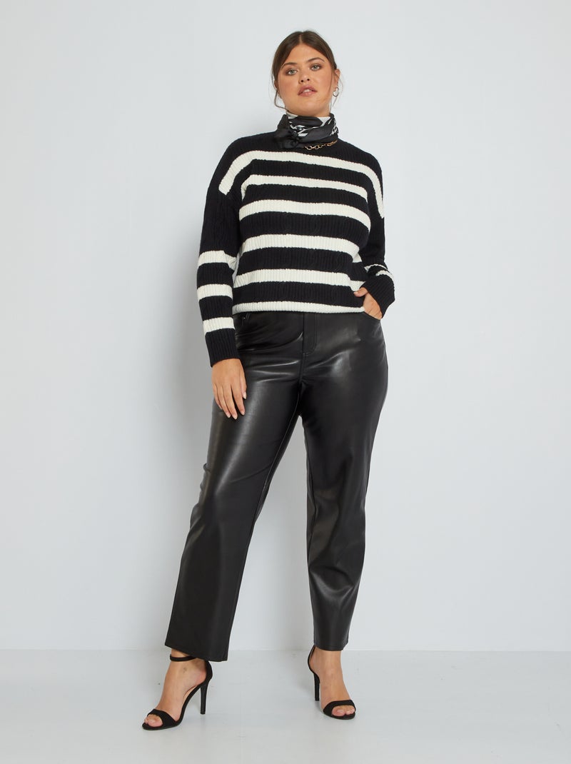 Pantalón recto - 5 bolsillos Negro - Kiabi
