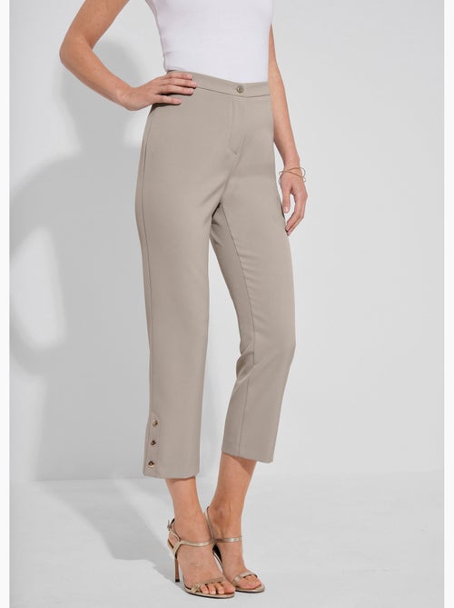 Pantalón recto 7/8 liso sin arrugas - Afibel - Kiabi Pantalón recto 7/8 liso sin arrugas - Afibel - Kiabi