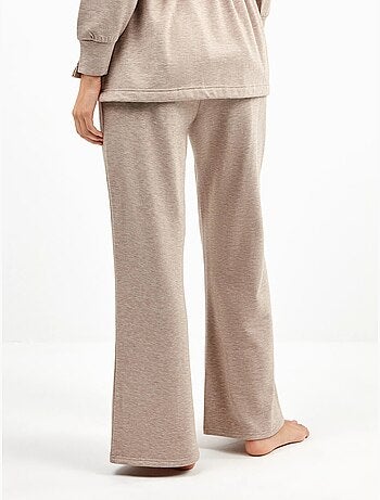 Pantalón recto ajustable en cintura en tejido de felpa