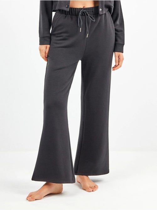 Pantalón recto ajustable en cintura en tejido de felpa - Kiabi