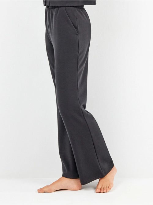 Pantalón recto ajustable en cintura en tejido de felpa - Kiabi