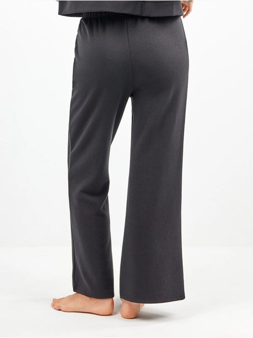 Pantalón recto ajustable en cintura en tejido de felpa - Kiabi
