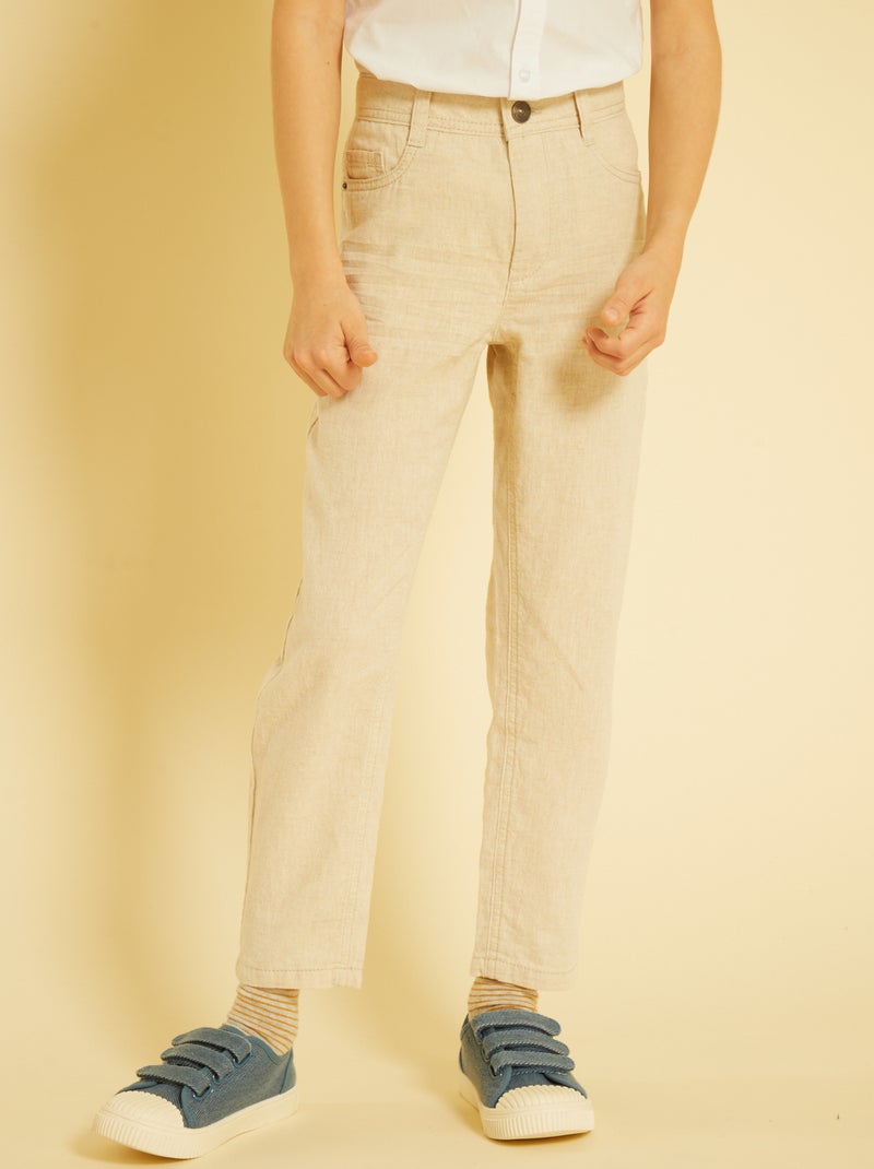 Pantalón recto BEIGE - Kiabi