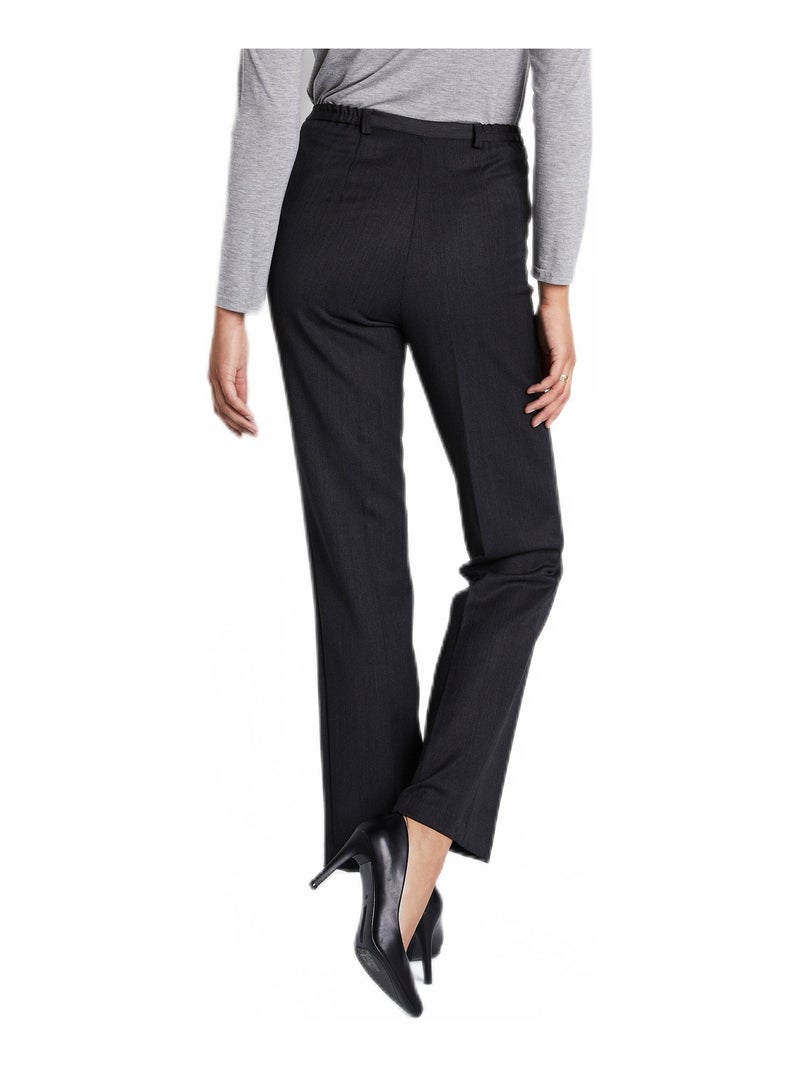 Pantalón recto cintura semielástica - Afibel Gris - Kiabi