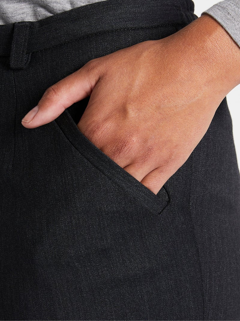 Pantalón recto cintura semielástica - Afibel Gris - Kiabi