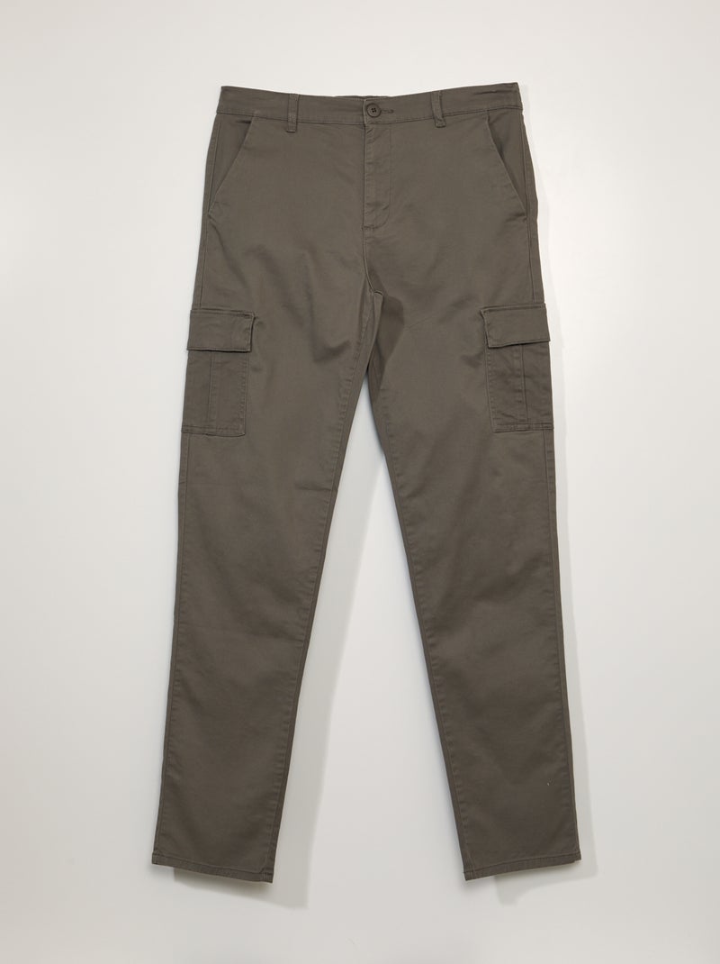 Pantalón recto con bolsillos en los laterales +1,90 m - L36 KAKI - Kiabi